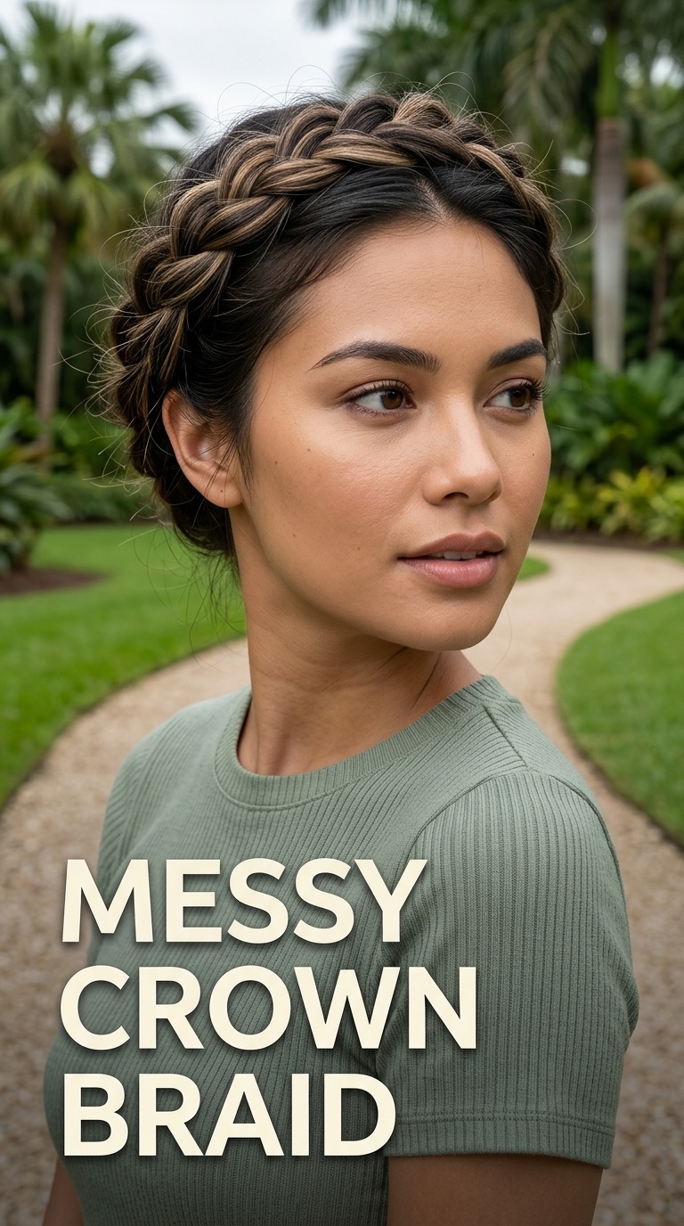 Messy Crown Braid