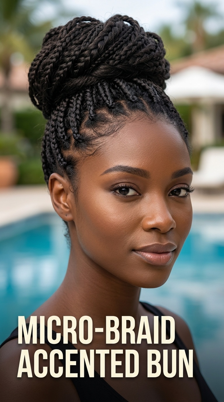 Micro-Braid Accented Bun