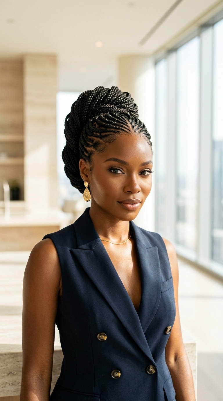 Micro Braid Updo Hairstyles