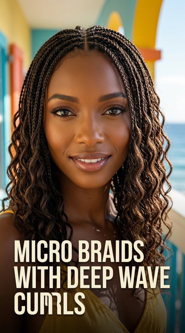 Micro Braids with Deep Wave Curls