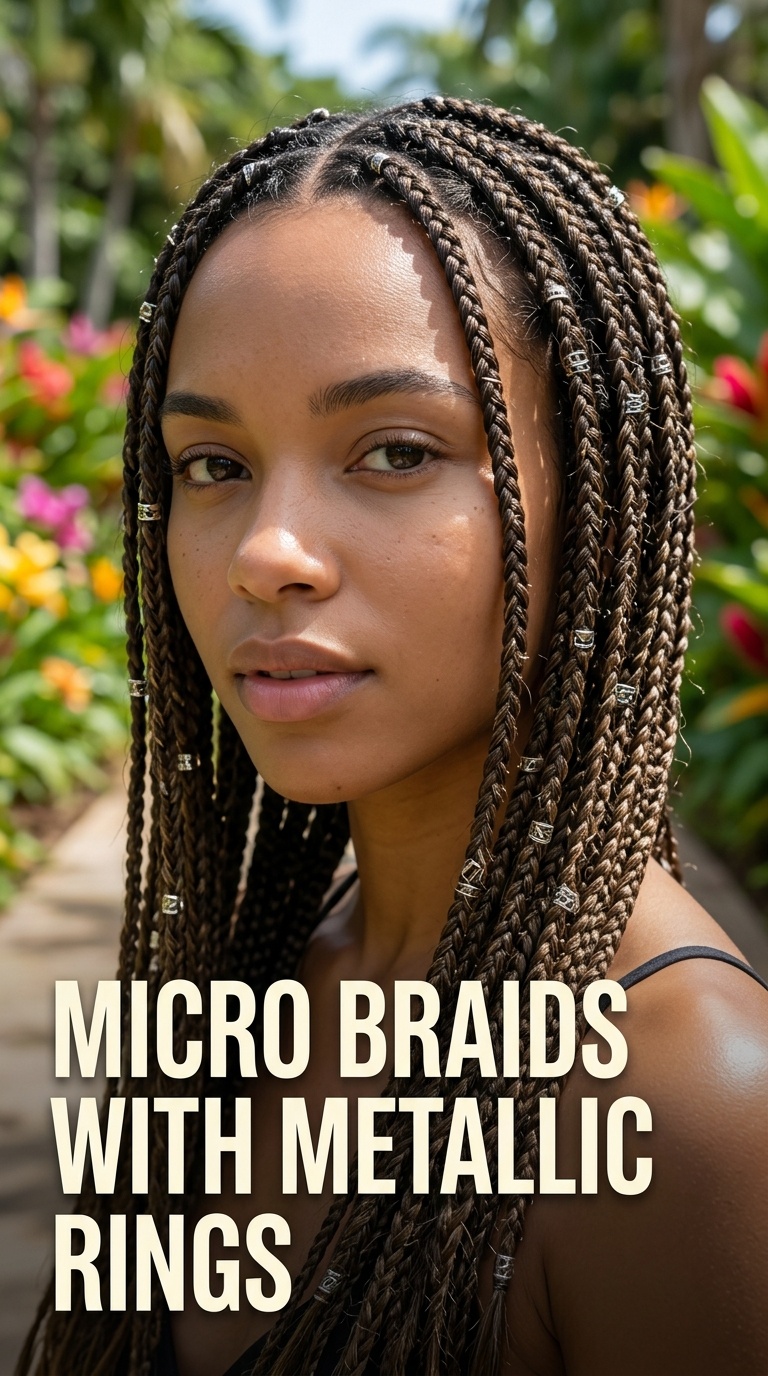 Micro Braids with Metallic Rings