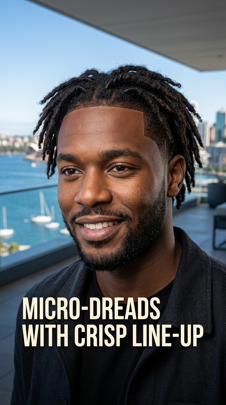 Micro-Dreads with Crisp Line-Up