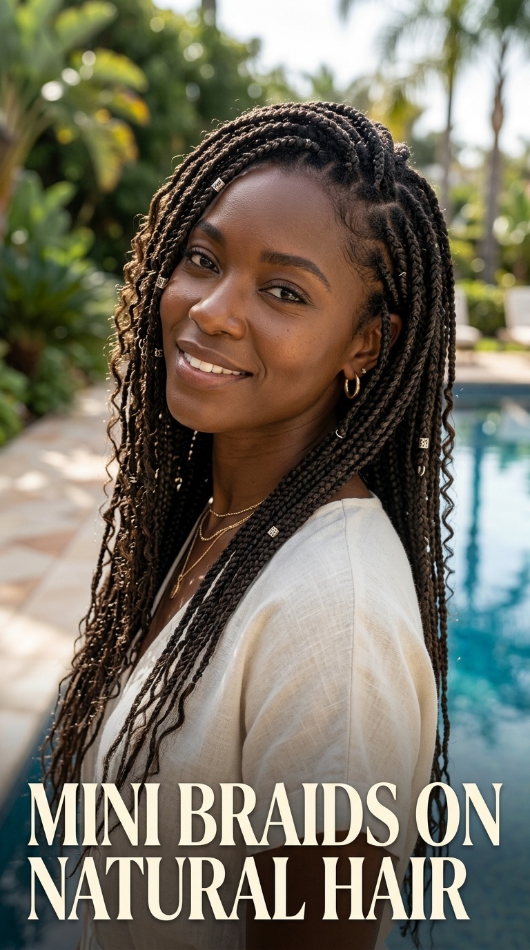Mini Braids on Natural Hair