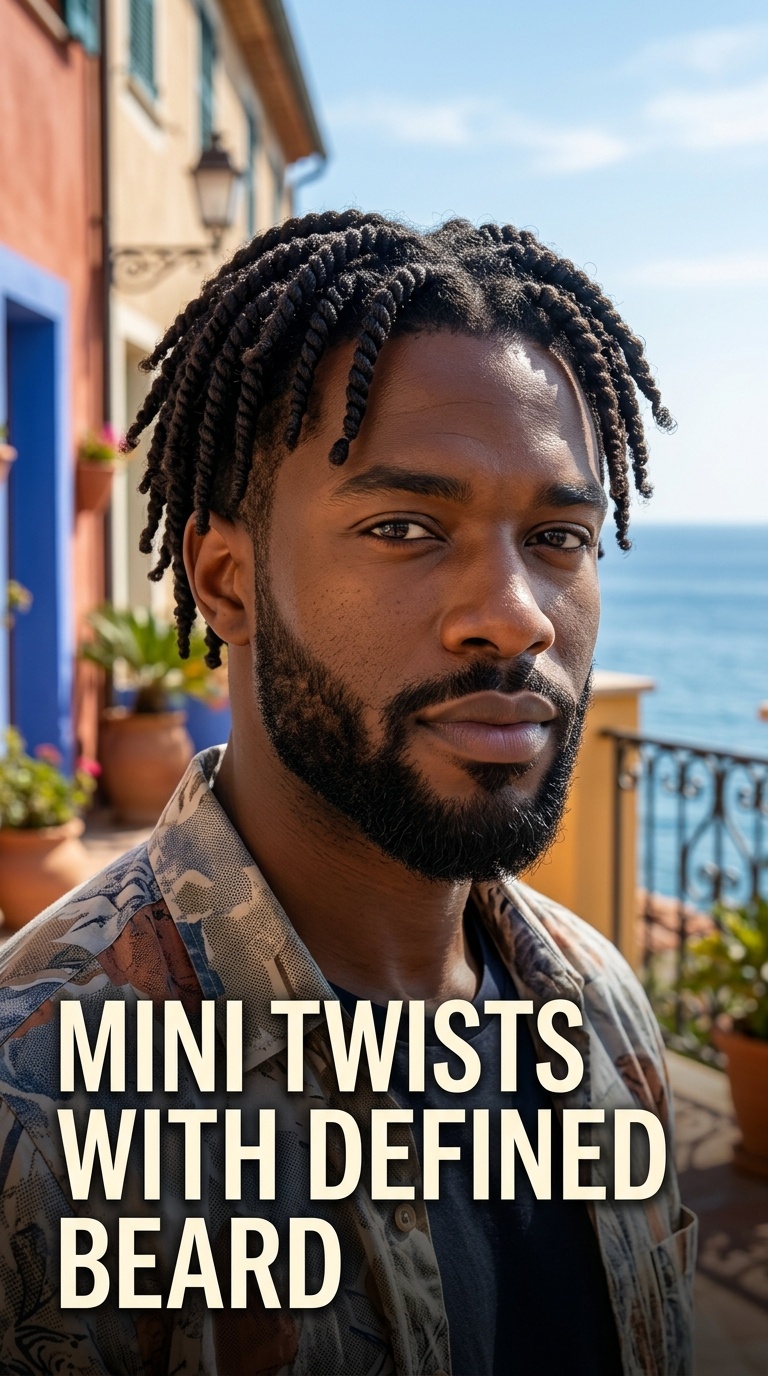 Mini Twists with Defined Beard