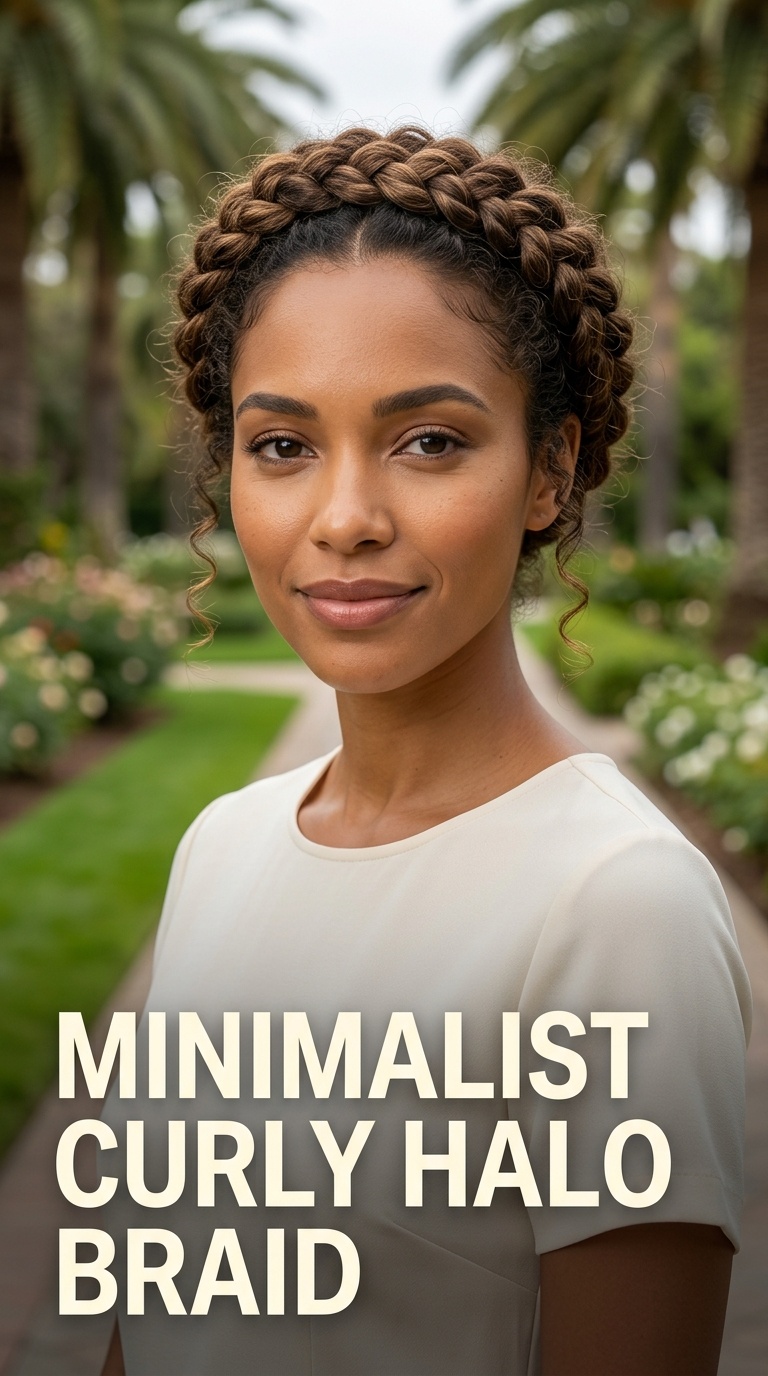 Minimalist Curly Halo Braid