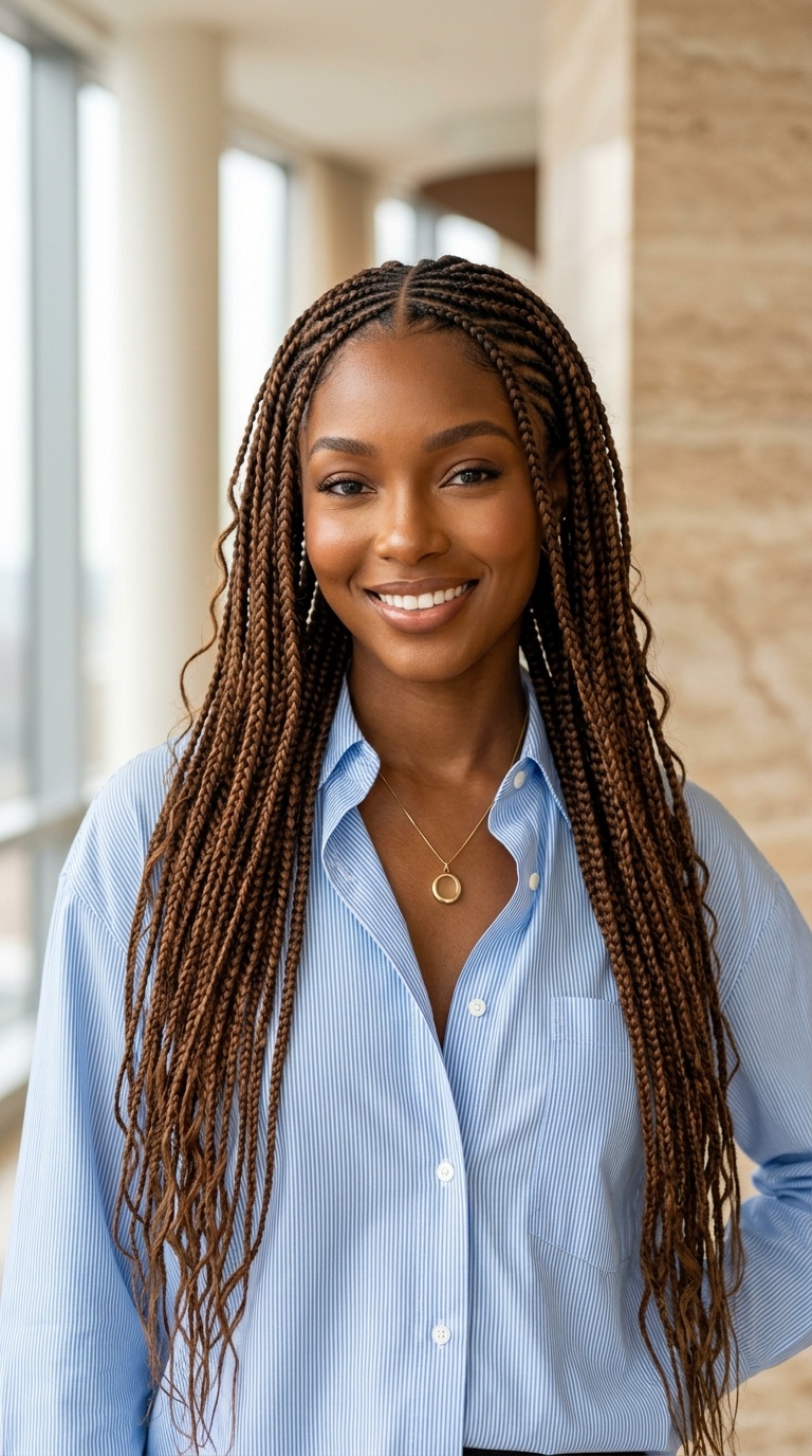 Mixed Brown Braids Styles