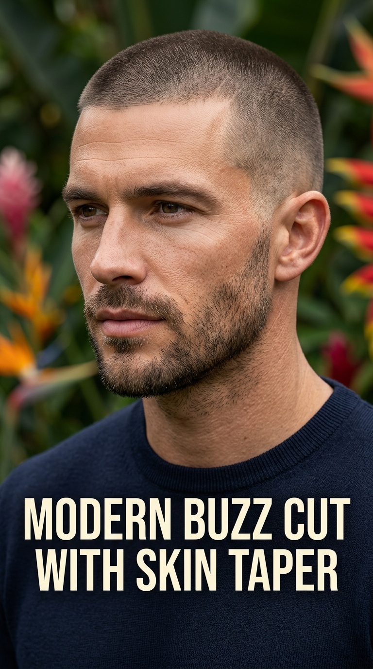 Modern Buzz Cut with Skin Taper