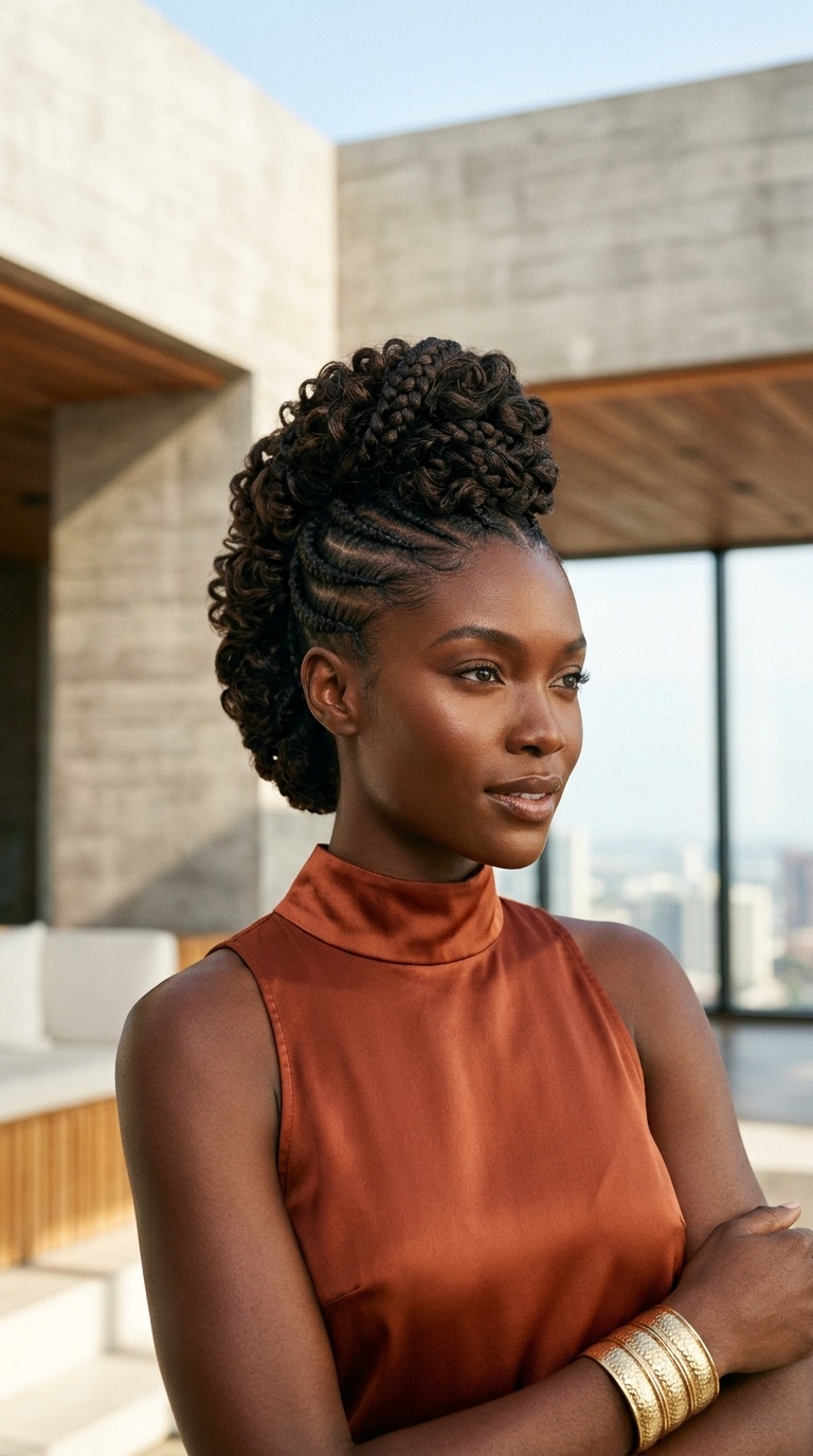 Mohawk Braid Updo Black Women