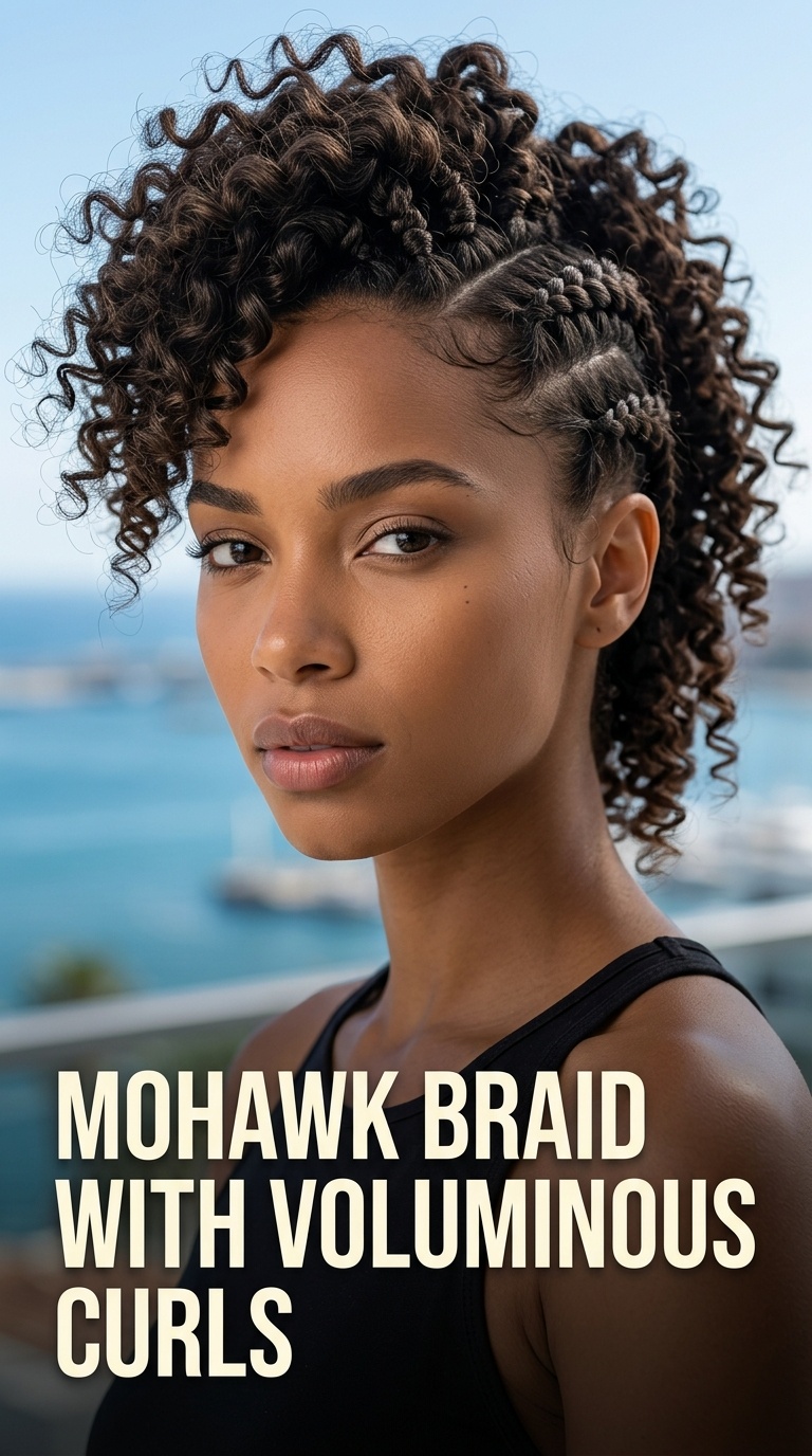 Mohawk Braid with Voluminous Curls
