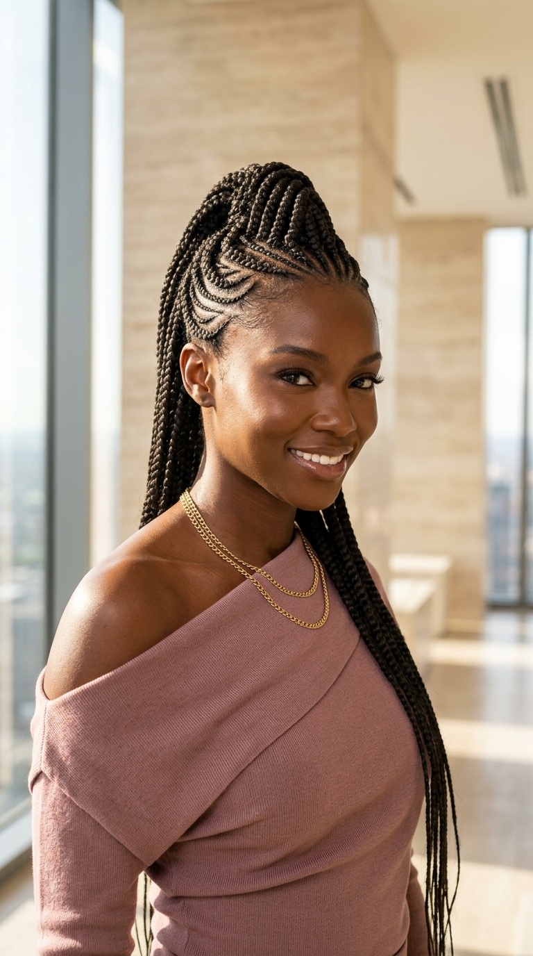 Mohawk Cornrow Braids Black Women Styles