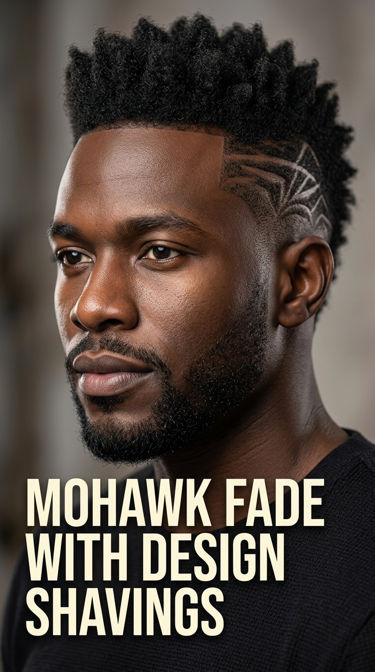 Mohawk Fade with Design Shavings