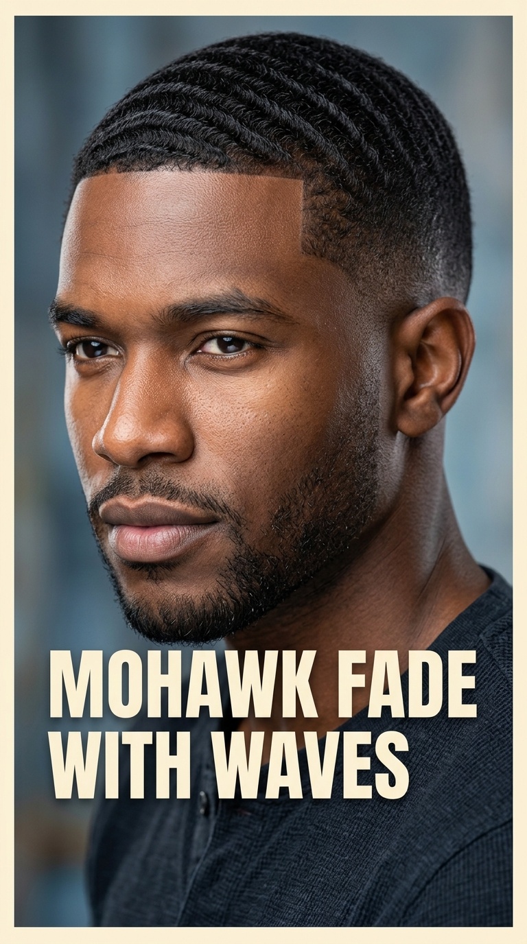 Mohawk Fade with Waves