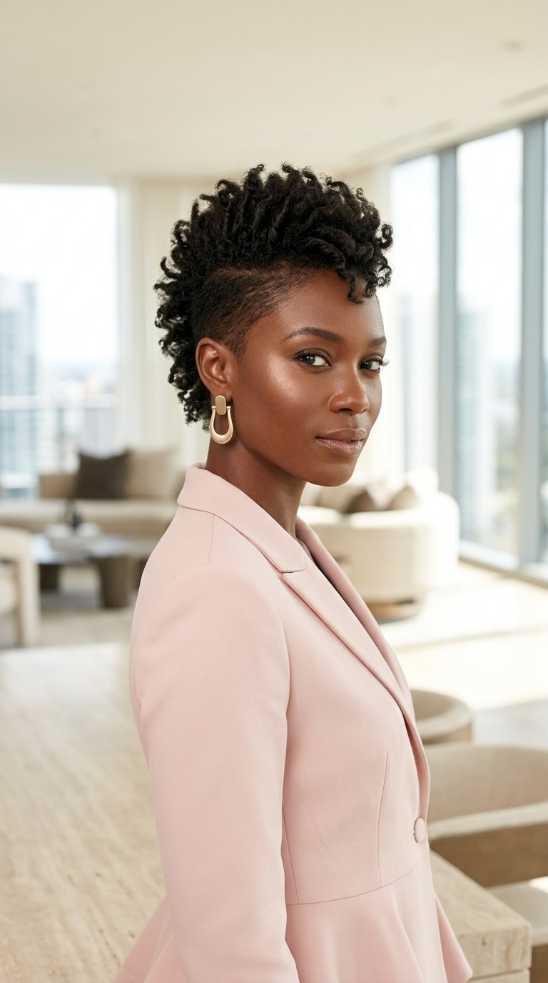 Mohawk Pixie Cut Black Women