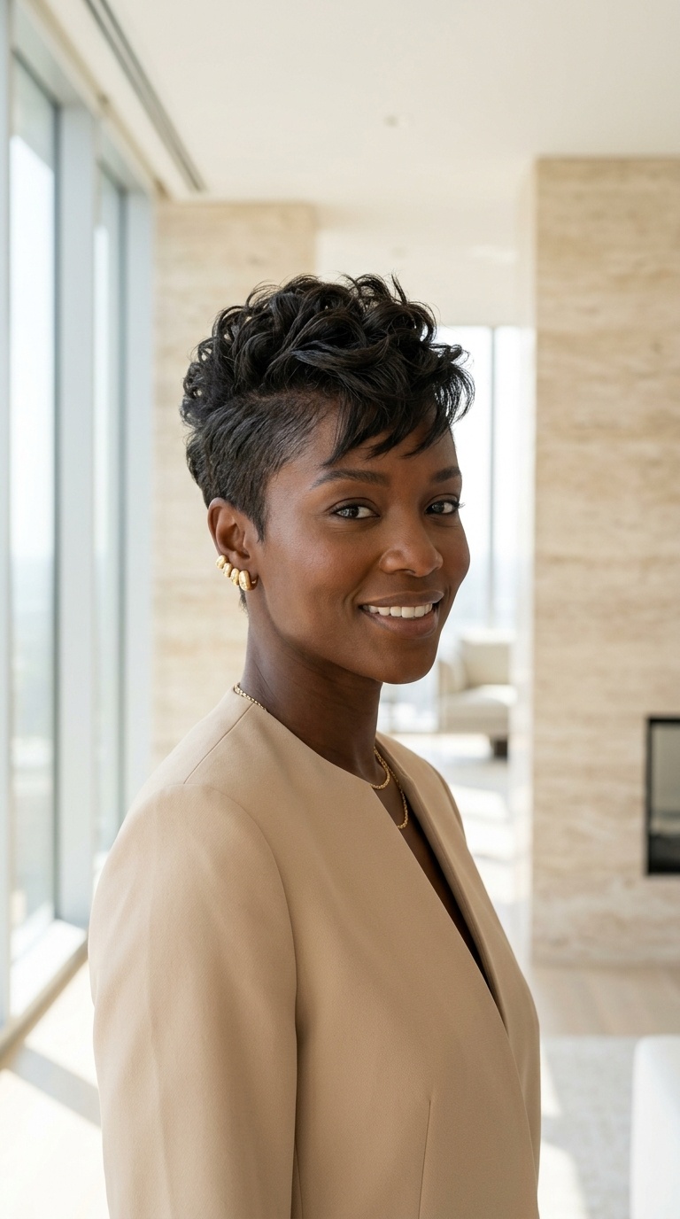 Mohawk Pixie Haircut Black Women
