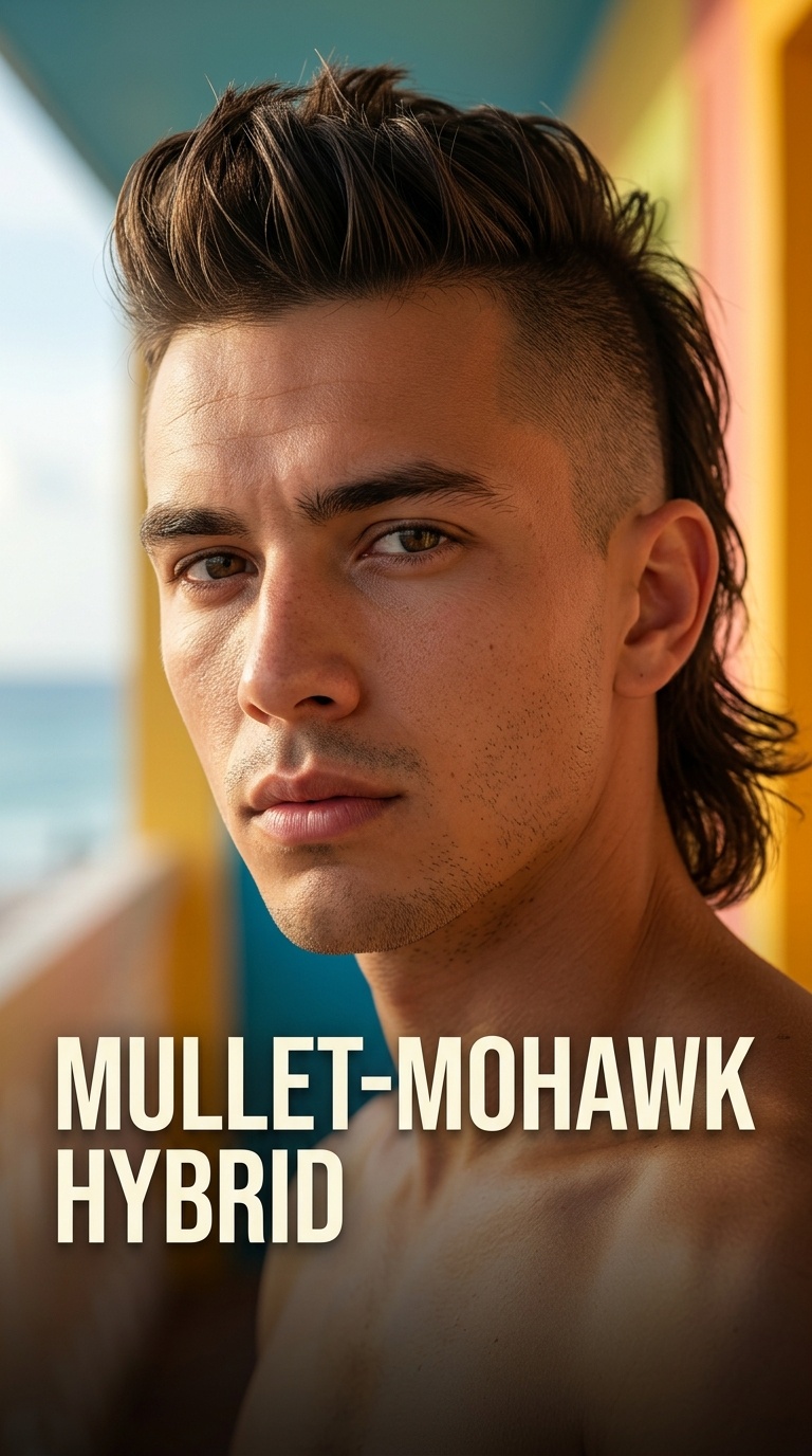 Mullet-Mohawk Hybrid
