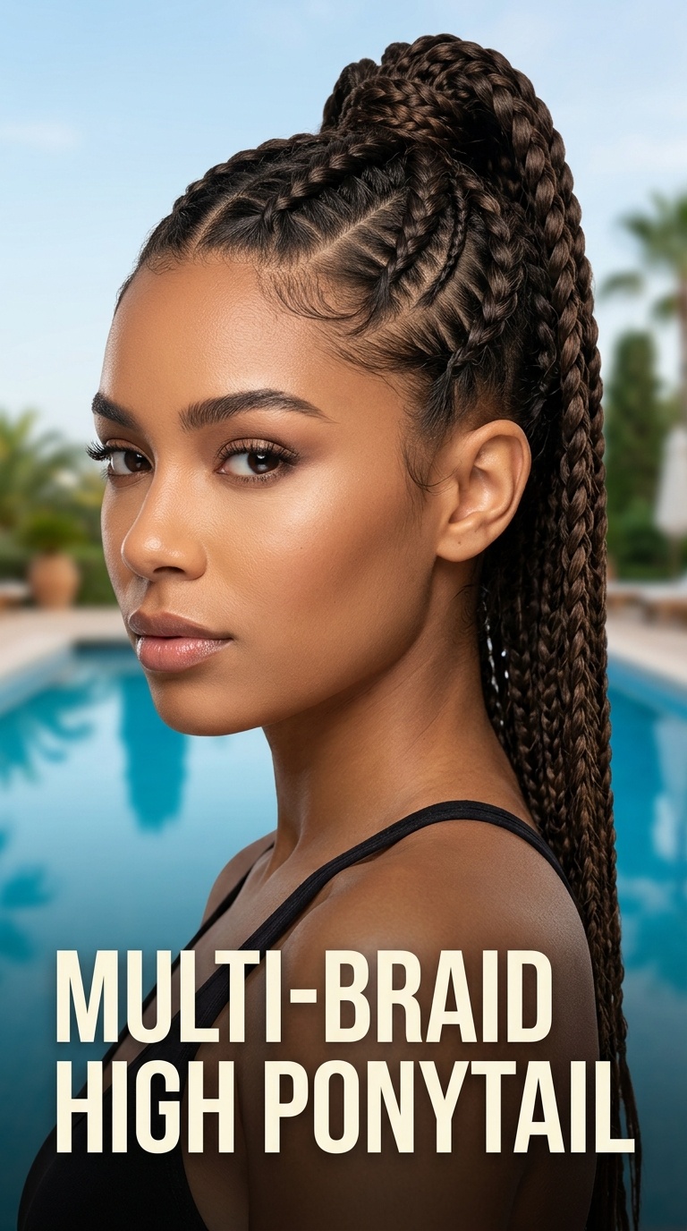 Multi-Braid High Ponytail
