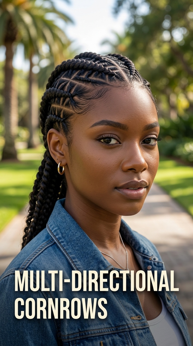 Multi-Directional Cornrows