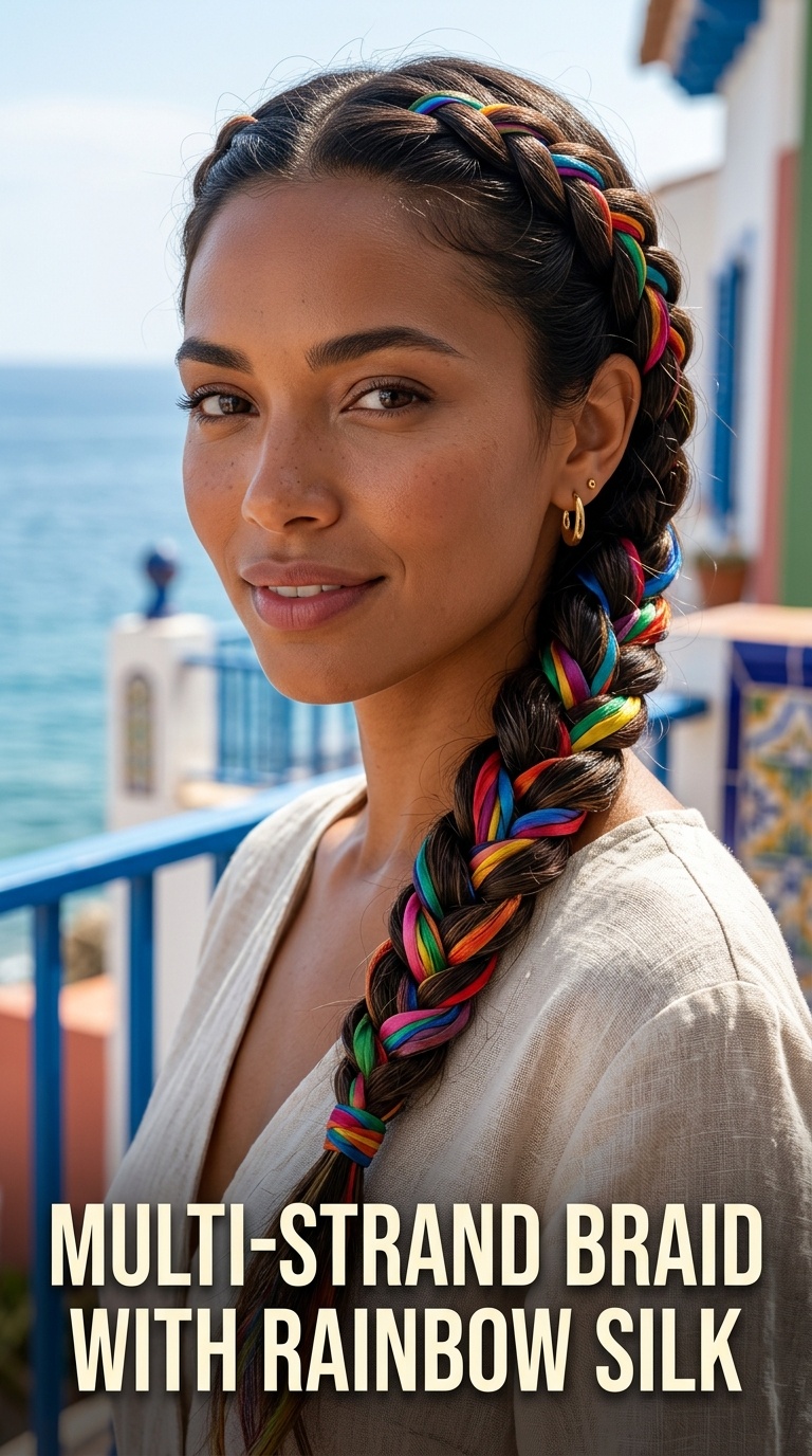 Multi-Strand Braid with Rainbow Silk