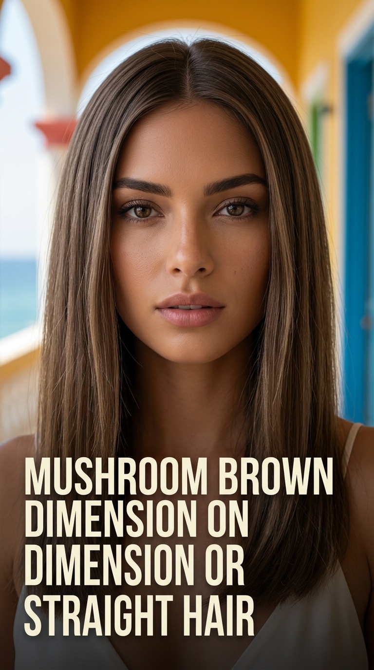 Mushroom Brown Dimension on Straight Hair
