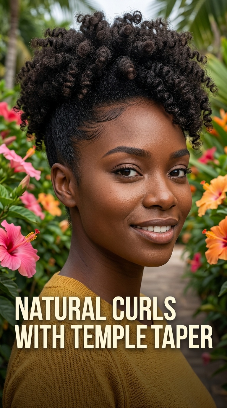 Natural Curls with Temple Taper