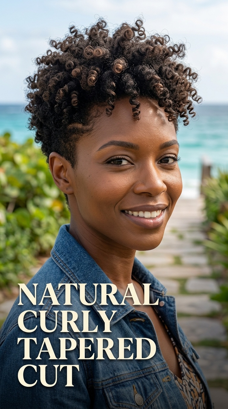 Natural Curly Tapered Cut