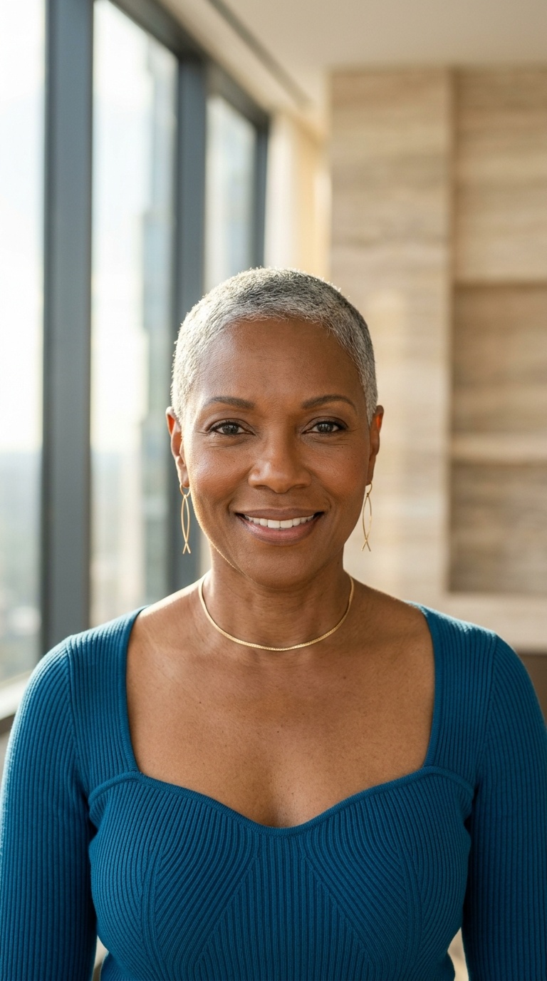 Natural Gray Buzz Cut Styles