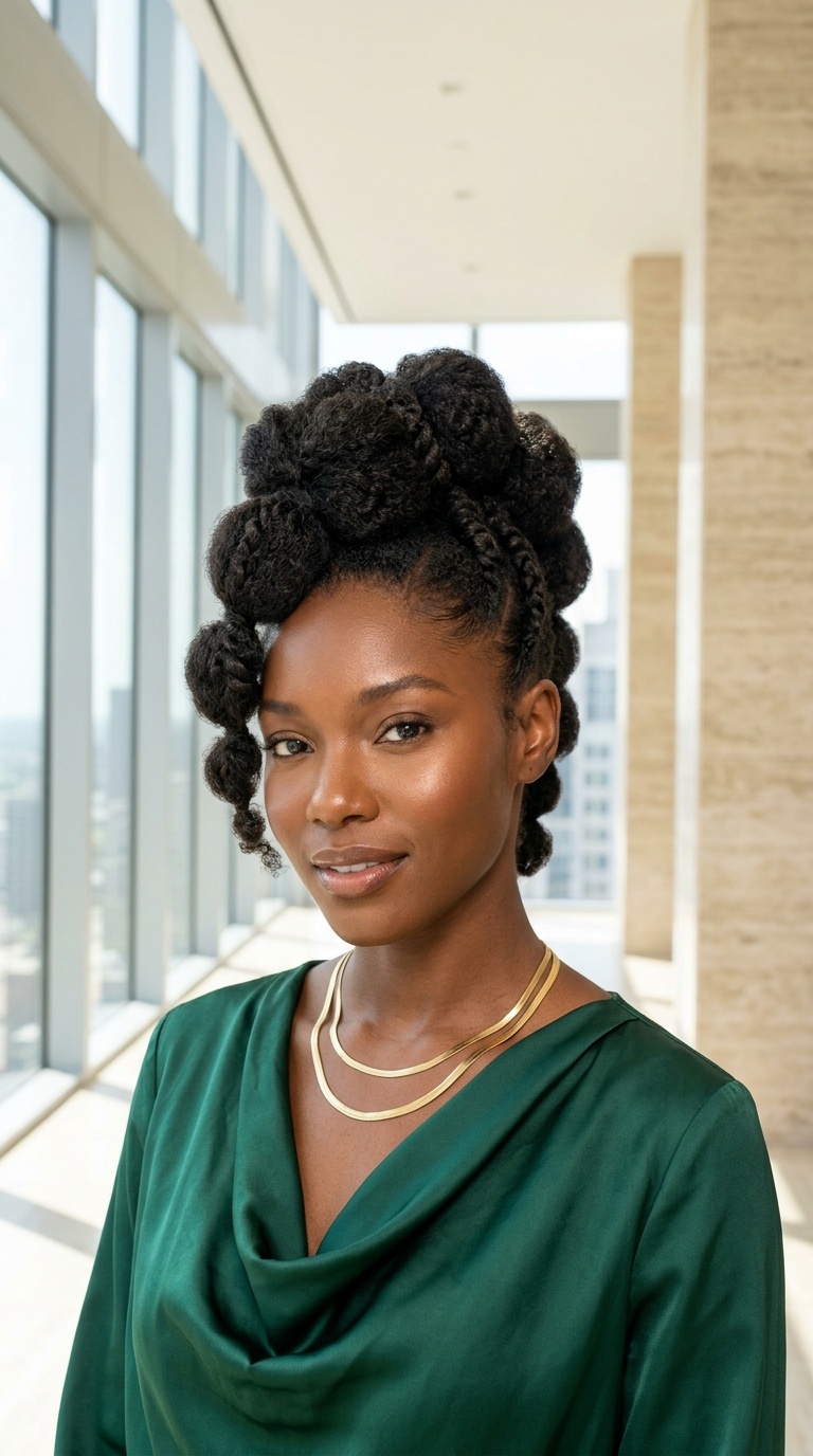Natural Hair Frohawk Updo