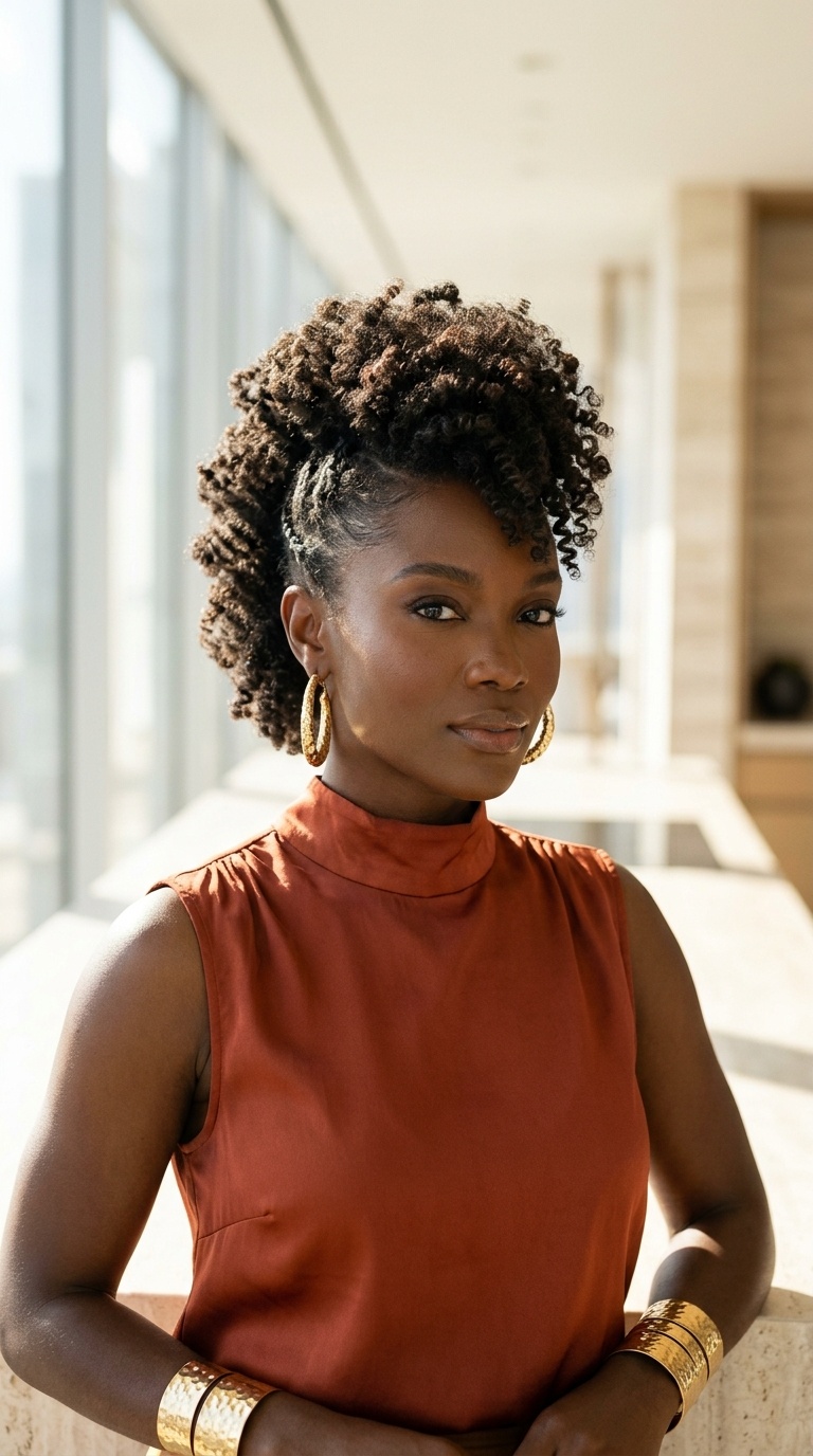 Natural Hair Mohawk Black Women