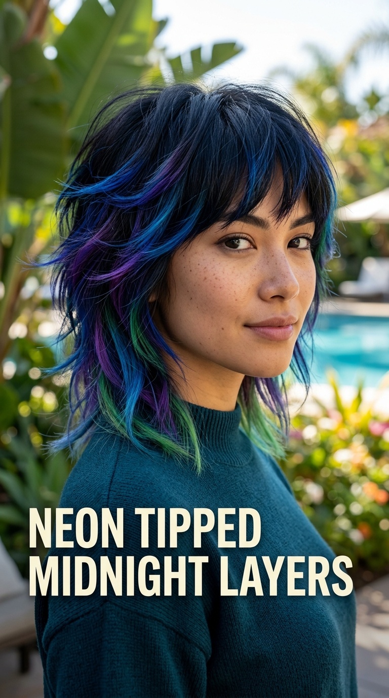 Neon Tipped Midnight Layers