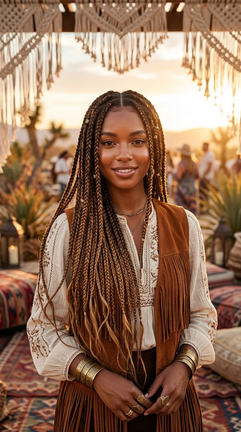 Ombre Boho Braids Long Hair