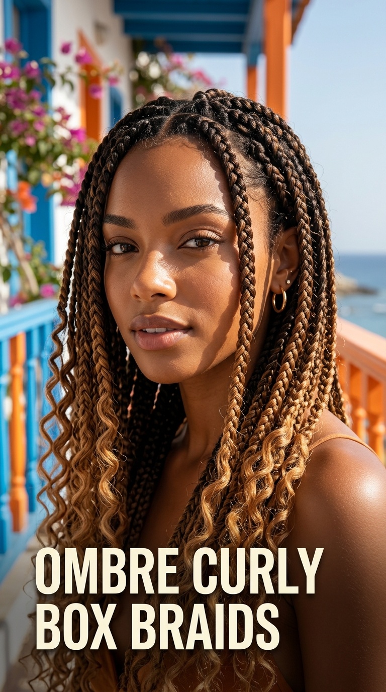 Ombre Curly Box Braids
