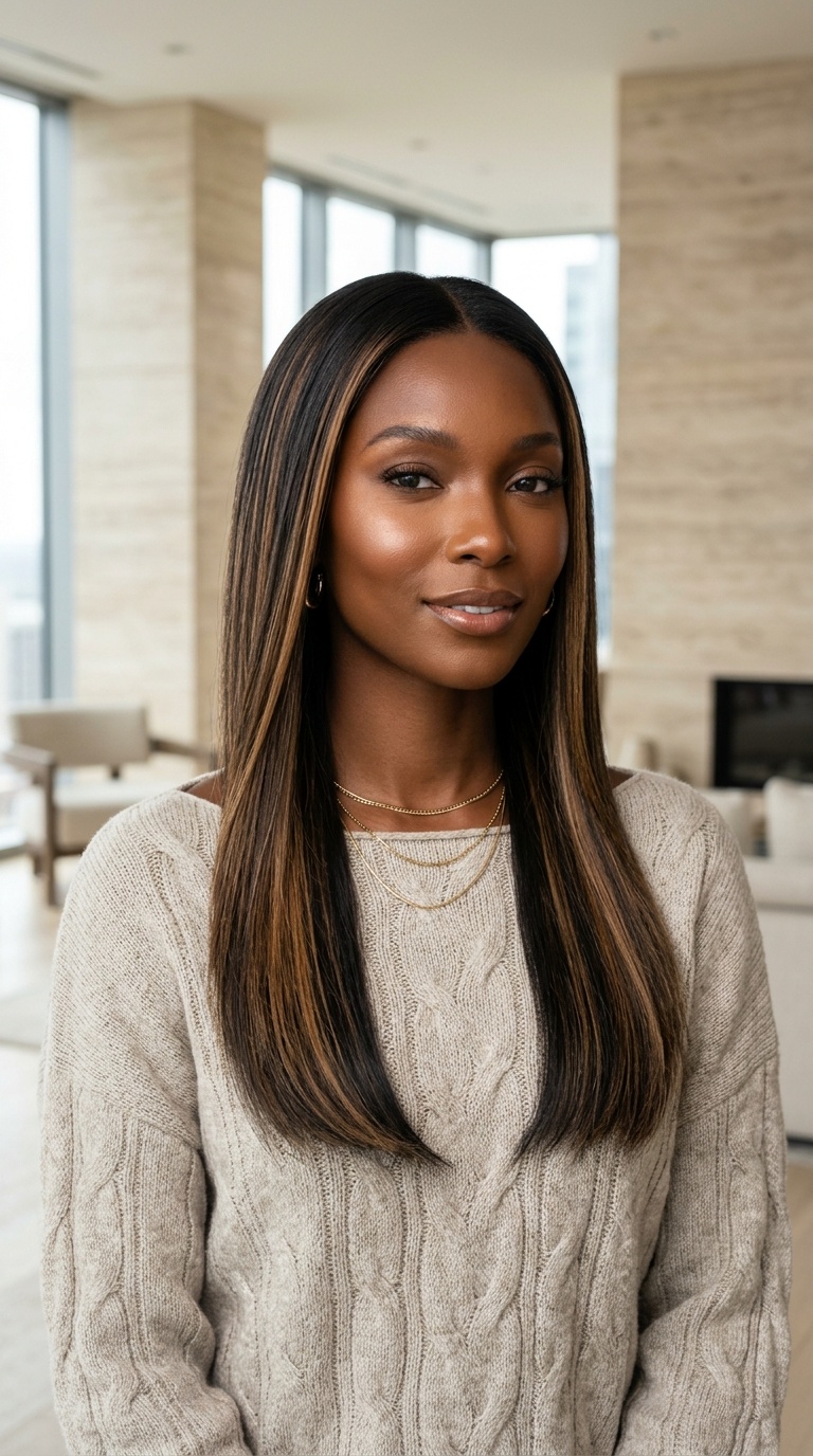 Ombre Straight Wig Daily Look