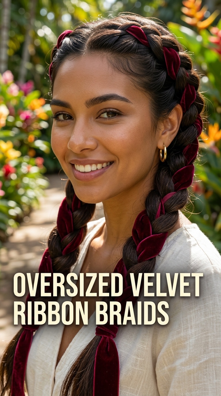 Oversized Velvet Ribbon Braids