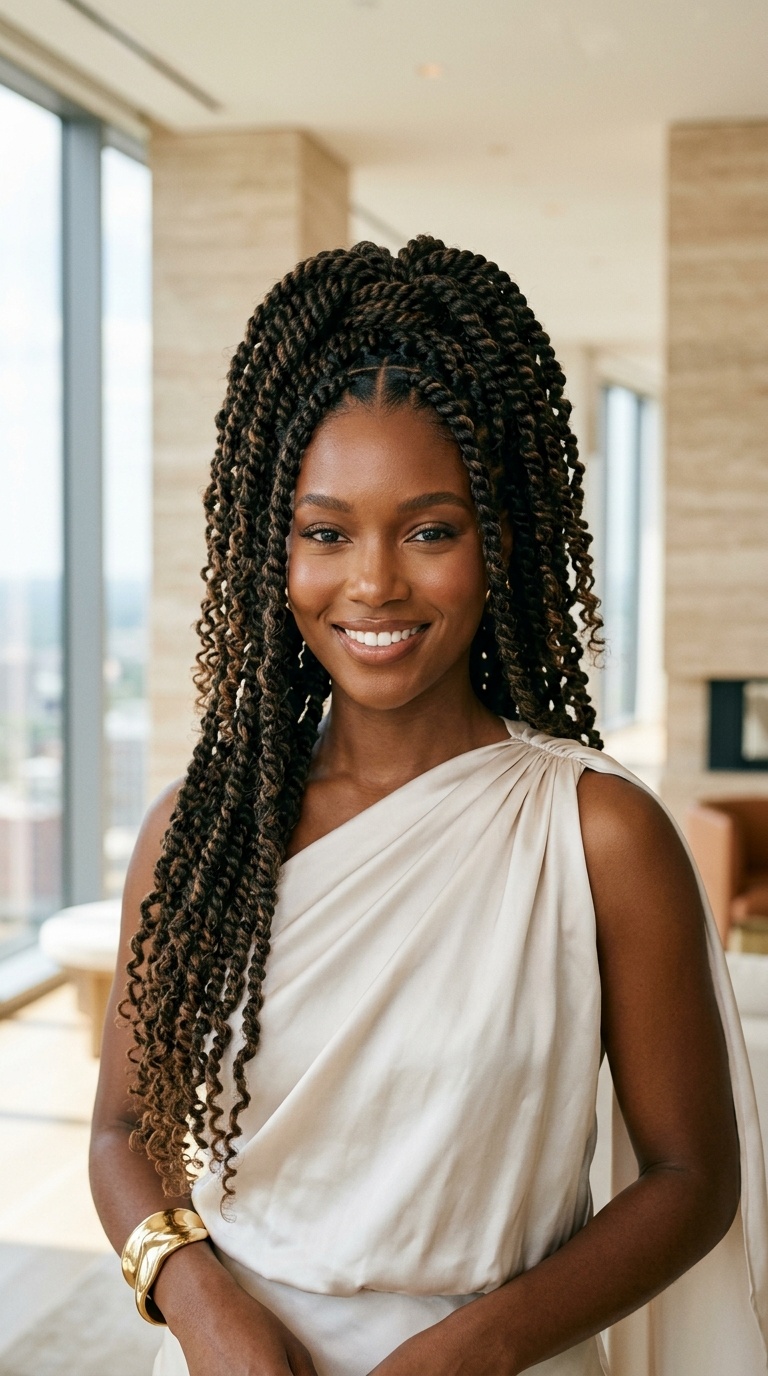 Passion Twist Braids Look