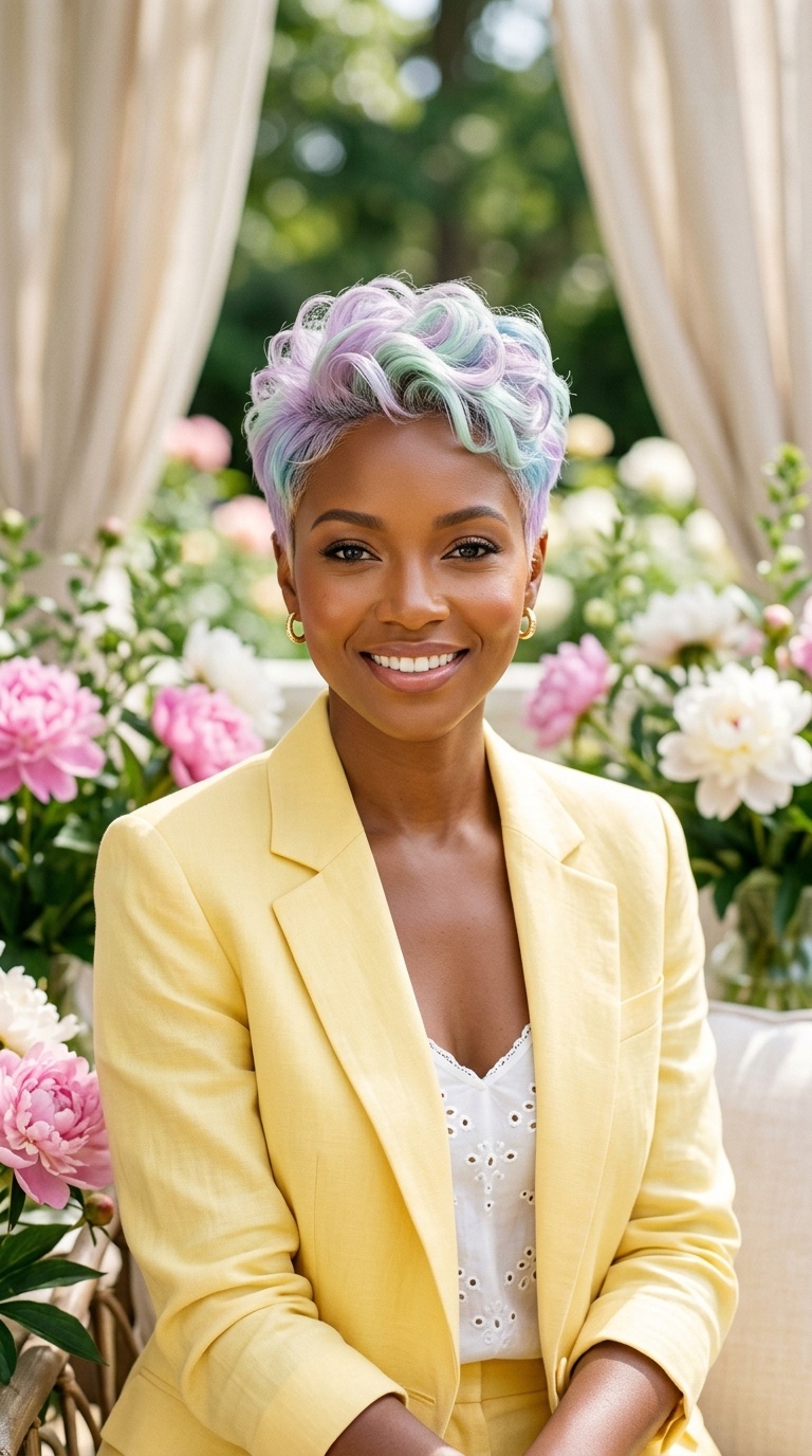 Pastel Colored Pixie Black Women