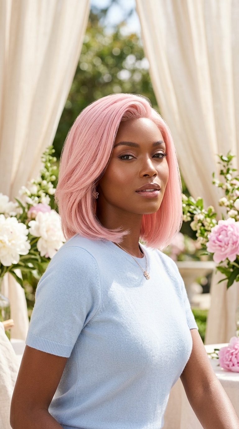 Pastel Pink Bob Wigs