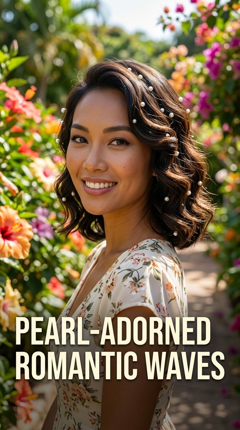 Pearl-Adorned Romantic Waves