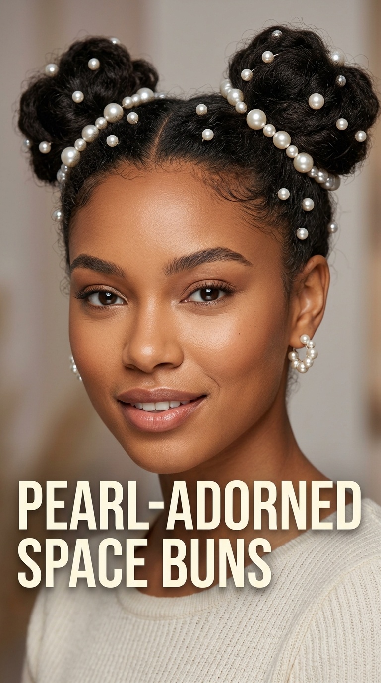Pearl-Adorned Space Buns