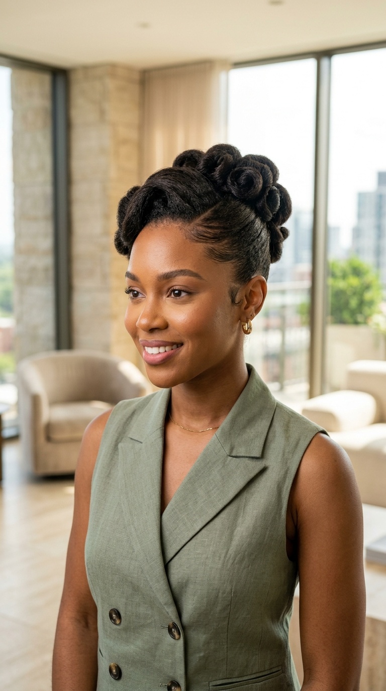 Pin Up Bun For Black Women