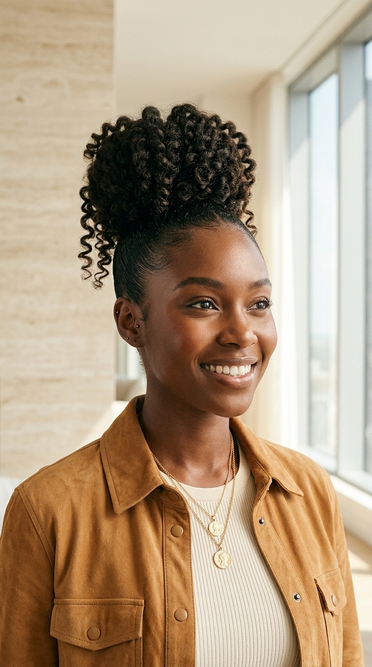 Pineapple Bun For Natural Hair