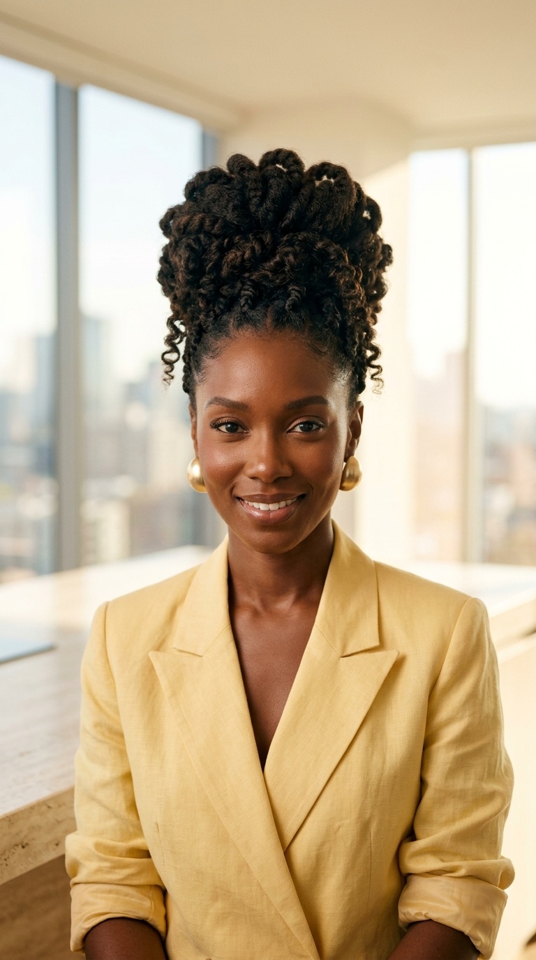 Pineapple Updo For Natural Hair