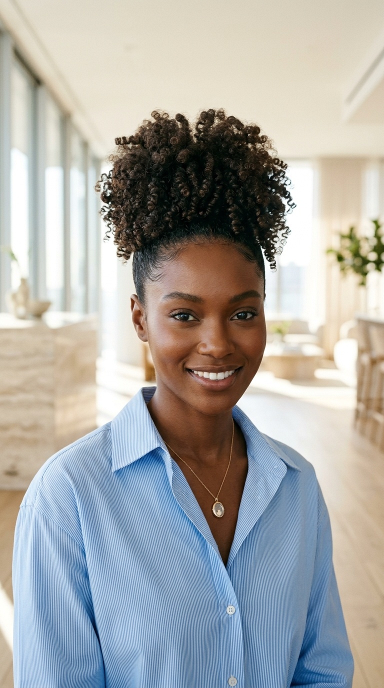 Pineapple Updo Natural Hair