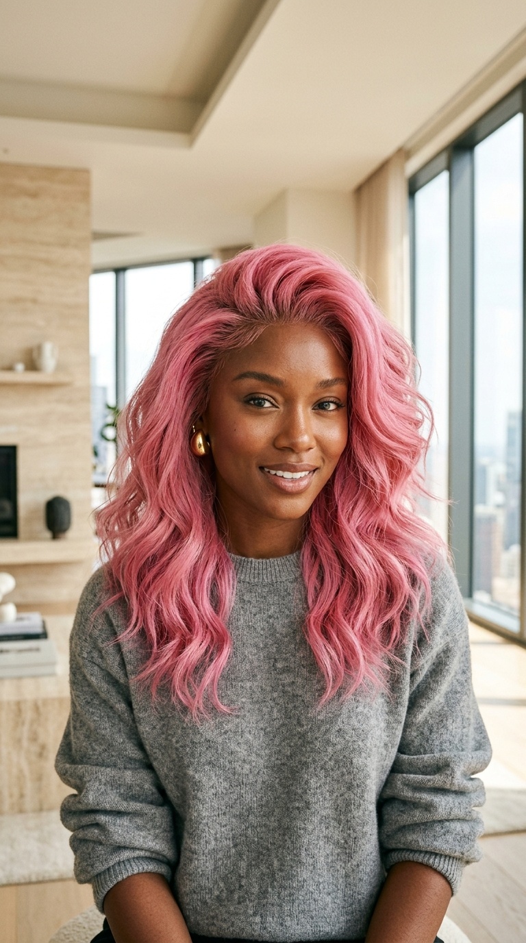 Pink Lace Front Wigs Black Women