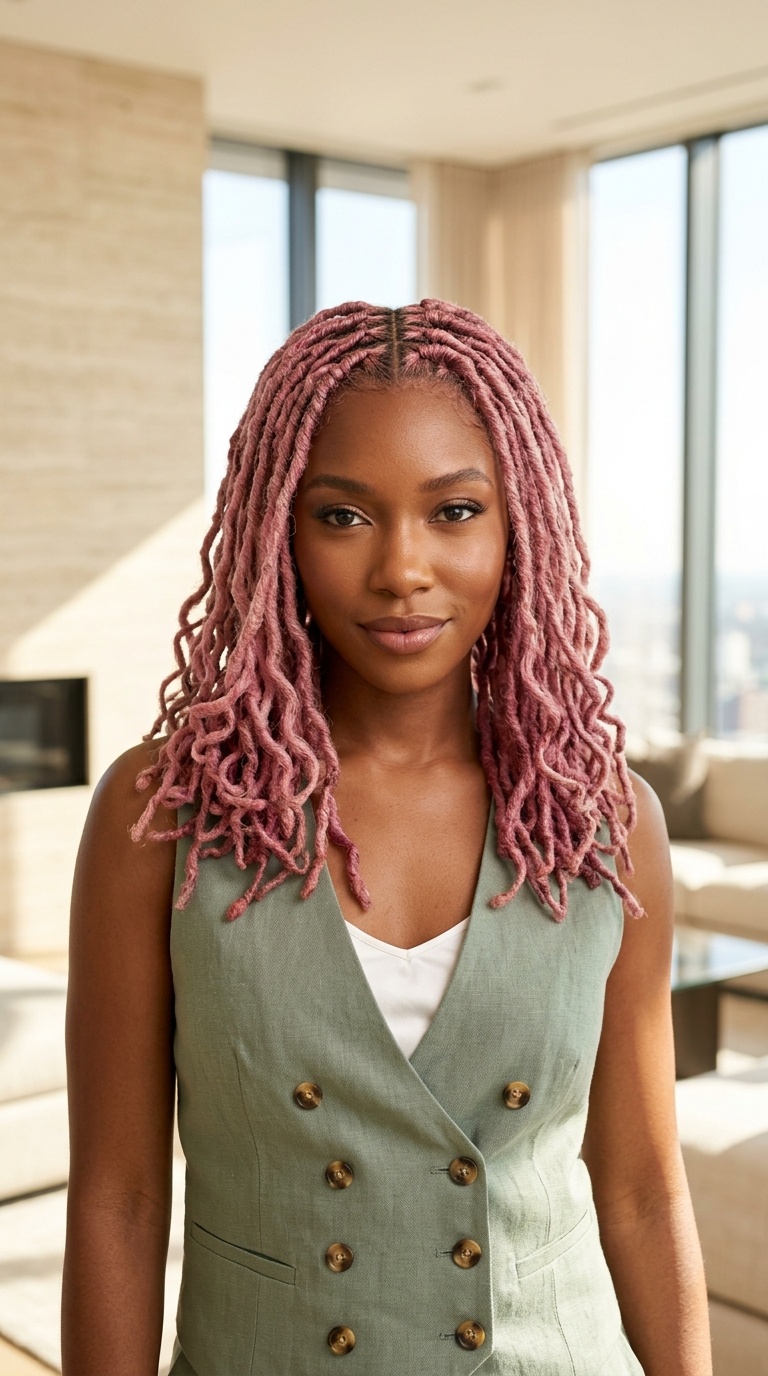 Pink Locs For Black Women