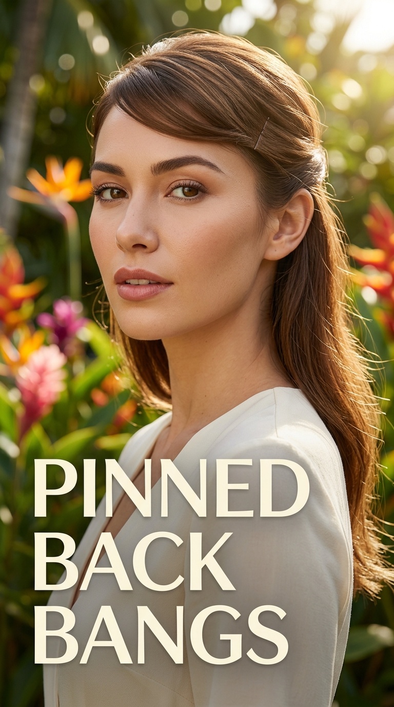 Pinned Back Bangs