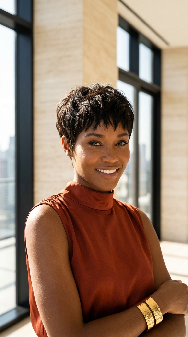 Pixie Cut With Choppy Bangs
