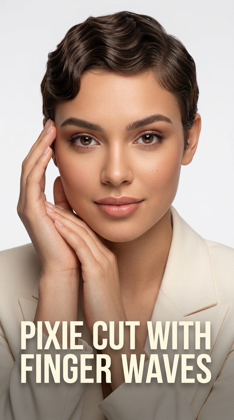 Pixie Cut with Finger Waves