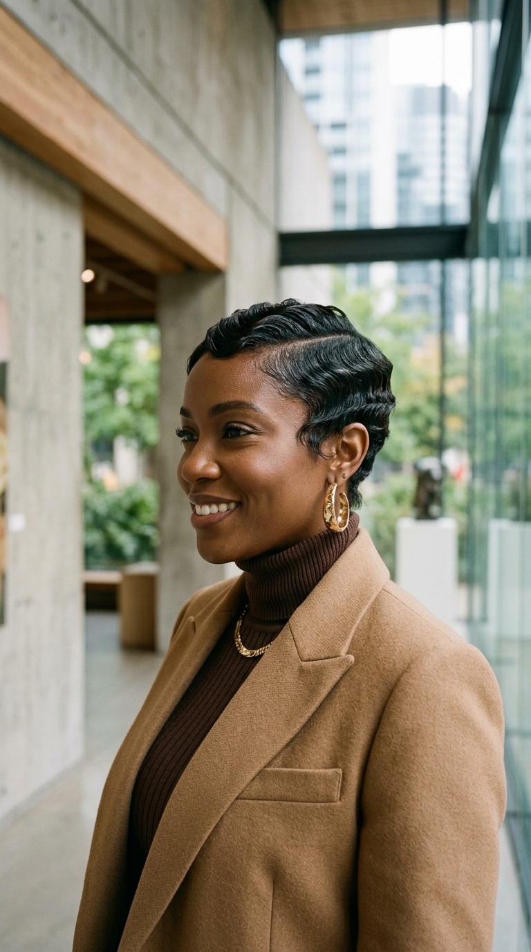 Pixie Cut With Finger Waves