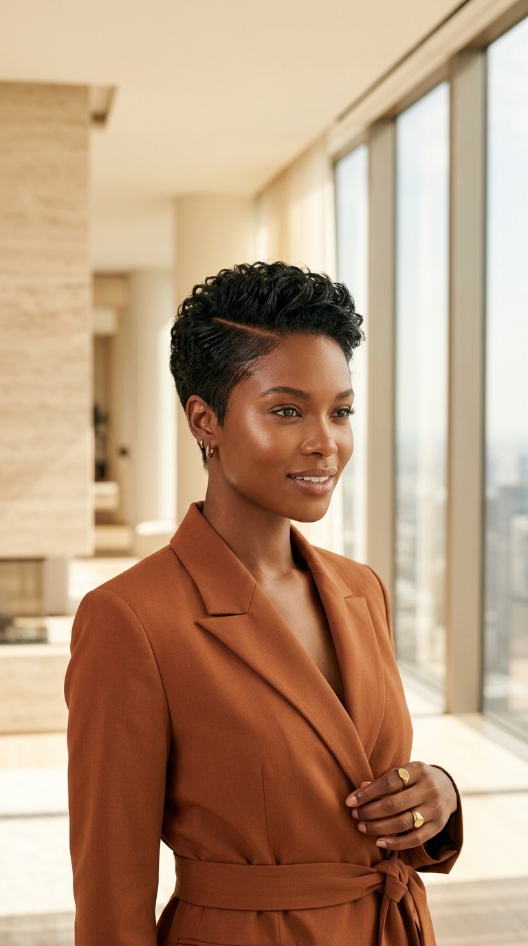 Pixie Cut With Hard Part