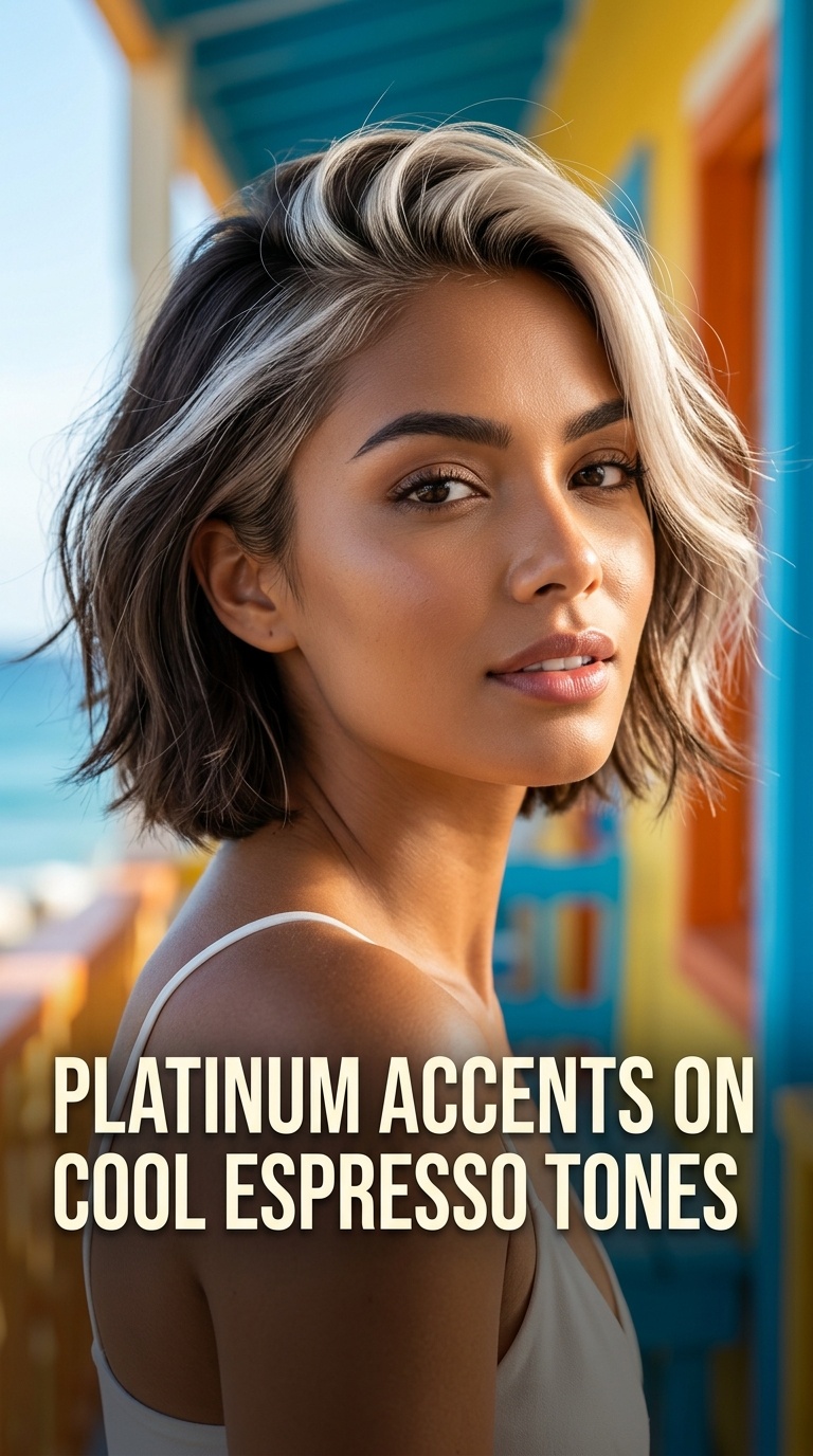 Platinum Accents on Cool Espresso Tones
